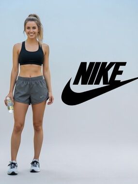 Nike Women's 3” Inseam Tempo Running Athletic Shorts Swoosh Small w/ Lining Gray